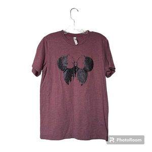Minnie Mouse Purple‎ Glitter Ear Tee Size M
